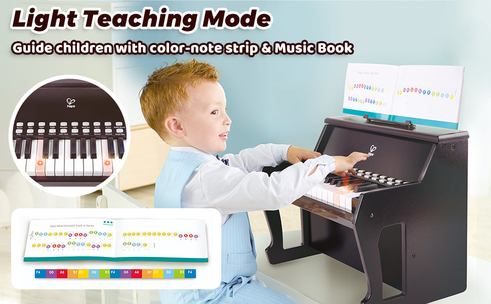Piano rojo con taburete Hape