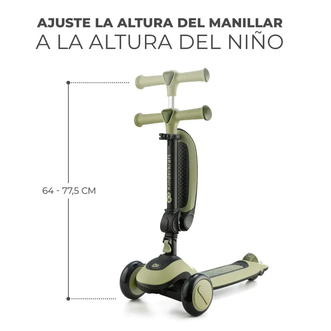 Triciclo Monopatin verde 2 en 1 Halley Kinderkraft