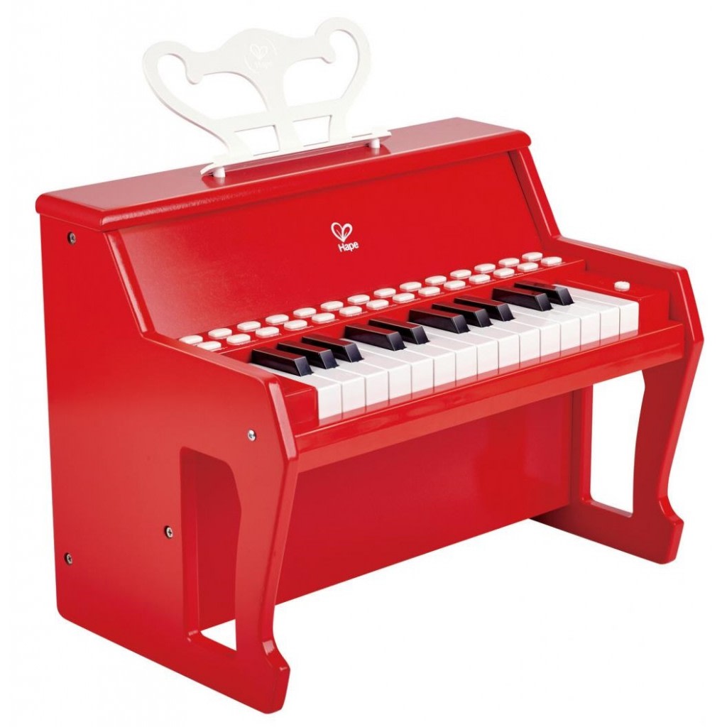 Piano rojo con taburete Hape